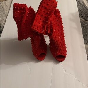 Red Spike high heels